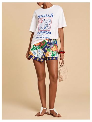 Image of SweatyRocks Women's Boho Mini Skirts Floral Shorts Tie Side Wrap Skorts