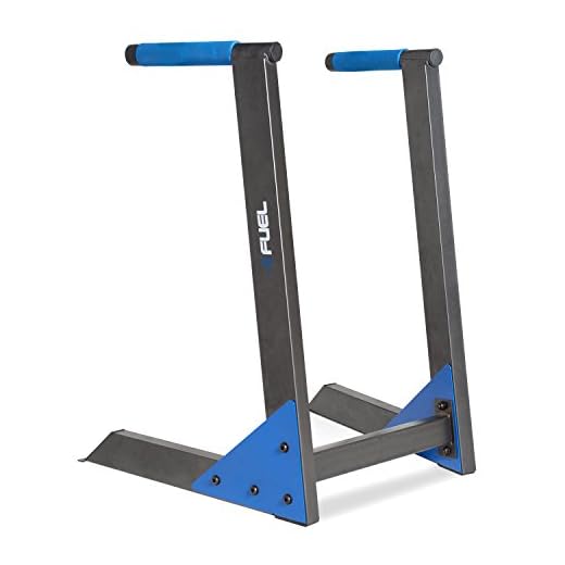 Fuel Pureformance Deluxe Bodyweight Training Dip Station Black/Blue - Deluxe Dip Station