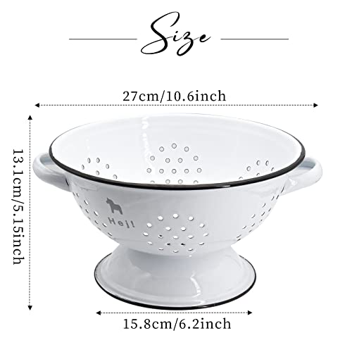 Enamel Fruit Bowl Basket For Kitchen Counters Decorative Fruit Bowl Home Table Decor, Applicable To Farmhouse Decor, Holiday Decoration (Pony) #TOP1