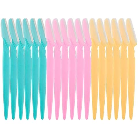 18 Pcs Eyebrow Razors Shaper, Safety Facial Hair Remover Face Shaver Trimmer, Exfoliating Dermaplaning Tool for Women and Men Cover