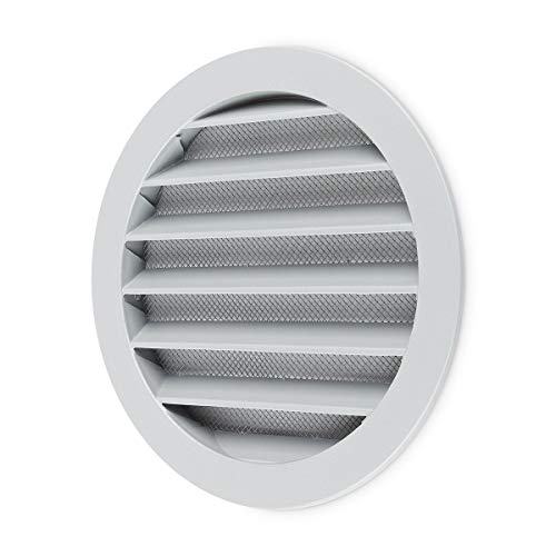 calimaero WSGG 6' Inch Grey Round Metal Air Vent Grill Cover Flat Louver with Fly Screen