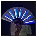 Wachlarz Japoński Składany Wachlarz Świecące LED Fan Party LED Ręczny Składany Wentylator Bar Club Spawanie Dance Party Drewniany Uchwyt Glow Stick Składane Wachlarze (Color : D, Size : 33cm)