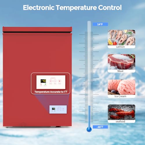 Image of COWSAR 3.5 Cu.Ft Ultra-Low Temperature Chest Freezer, 14℉ to -40℉ Deep Freezer with 2 Removable Stainless Steel Baskets, Electronic Control, 7 Level Adjustable Thermostat