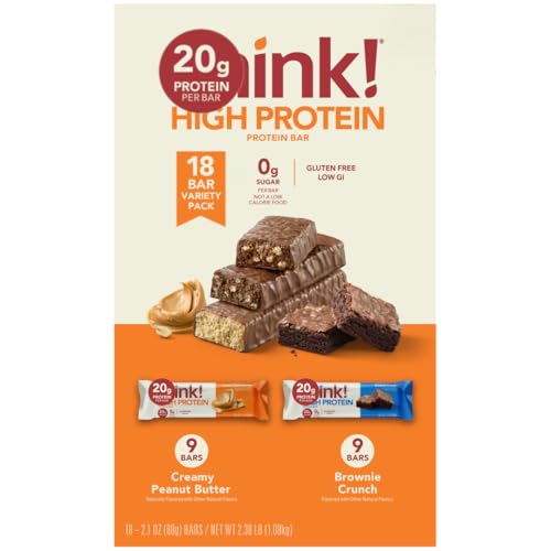 Protein Snack Bars Variety Pack 20g Protein per Bar 2.1 oz 18 Count