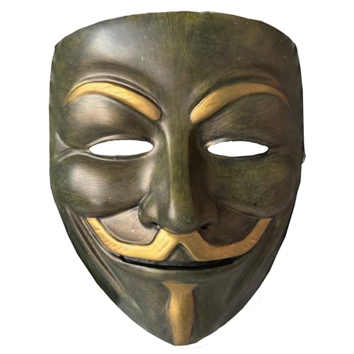 NEVSETPO V for Vendetta Mask, Quality Guy Fawkes Anonymous Hackers Mask for Cosplay, V for Vendetta Costume Theme Parties Halloween Collections Gifts, One Size Fits Most