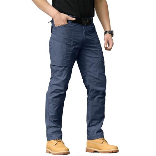 NAVEKULL Men's Hiking Tactical Pants Rip-Stop Military Combat Cargo Pants Lightweight Army Work Outdoor Trousers