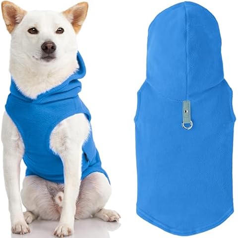 Gooby Fleece Cold Weather Vest with Hoodie Cover
