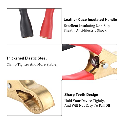 Image of 5Pair Alligator Clips Electrical, 50A 3.1inch Heavy Duty Insulated Pure Copper Charging Battery Clips Alligator Clamps, Spring Loaded Truck Car Electrical Battery Test Jumper Lead Probe