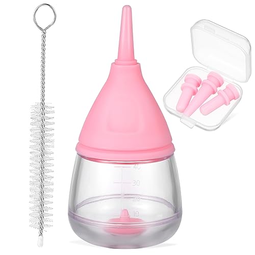 HAPINARY Complete Pet Nursing Bottle Kit Kitten Bottles for Newborn Puppies Natural Feeding Nipples Safe Easy Cleaning Sturdy Silicone Pet Supplies