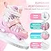 LEVYTEMP Adjustable Ice Skates for Kids Boys Girls - Warm Fleece Lined, 4 Size Adjustable Beginner Snowflake Blades Ankle Support Figure Skates for Outdoor and Rink,Pink