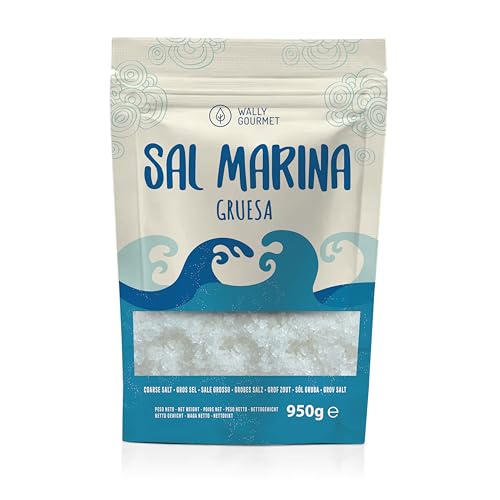 Sal Marina Sin Refinar 100% Natural - Sal Mineral de Mar, Ecológica, de Alta Pureza, Perfecta para Cocina - Sal Marina Premium. Sal de Mar Natural Sin refinar Origen: España. Sal (Grande, Gruesa)