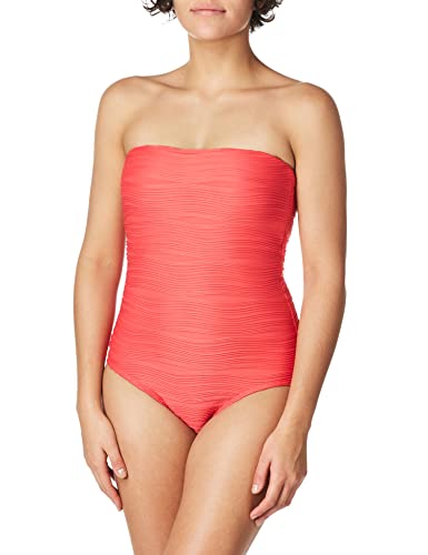 Anne Cole Women's Standard Bandeau One Piece, Red, 8