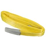 PATIKIL 3 x 10’ Hebeschlaufe, 6613 lbs Hebeschlingen Flachauge zu Flachauge, 2-lagiges Polyester-Gurtband für Rigging Hebeausrüstung, Gelb