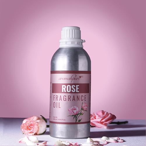 Image of Aromahpure Rose Aroma Oil | 500ml Undiluted & Natural | Long-Lasting Scent for Aromatherapy, Candle & Soap Making, Diffusers, Room Freshener, Humidifier, Bathroom Revitalizer & Home Essentials