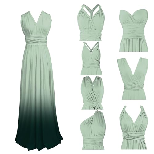 Robe longue cocktail unie à bretelles multi-port pour femme élégante