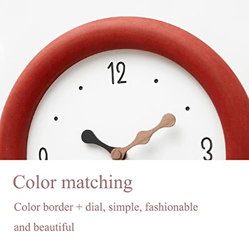 Horloge murale à pendule rouge quartz pour la décoration du salon - 4