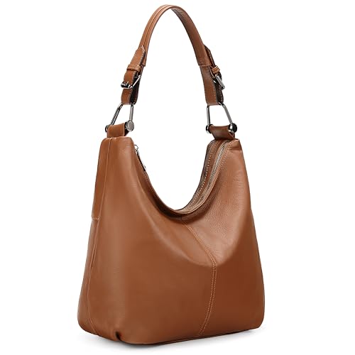 Image of YALUXE Women's Genuine Leather Shoulder Bags Slouchy Hobo Handbags Purses