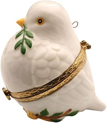 Bandwagon Porcelain Christmas Tree Hinged Ornament Box - Peace Dove