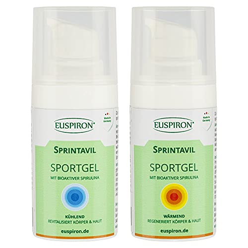 Sprintavil Sportgel Set mit Spirulina (kühlend 15 ml, wärmend 15 ml) - zur natürlichen Schmerzlinderung und Regeneration von Haut, Muskeln und Gelenken Cover