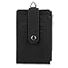 Cynure Women & Men Keychain Card Holder Case Zipper Slim Minimalist Front Pocket Wallet with 2 ID Window, Black