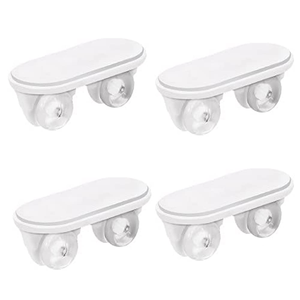 VIHAX Self Adhesive Wheels Caster Carton Wheels Boxes Caster Small Caster Paste Plastic Wheel Sticky Caster for Carton Moving Box Slide for DIY Toy Car Bin Storage Container (4)