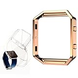 Sailfar Fitbit Blaze Accessories Stainless Steel Replacement Metal Frame/Housing /Cover Case/Shell/Holder/Bezel for Fitbit Blaze Smart Watch (Rose Gold)