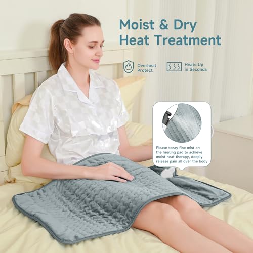 Image of Heating Pad for Mom Christma s Birthday Gifts, 17 inchx33 inch Large Heating Pads for Back Pain Period Cramps Relief & Relax, Moist /Dry Heat Pad 6 Heat Levels, 4 Timer Auto Shut Off