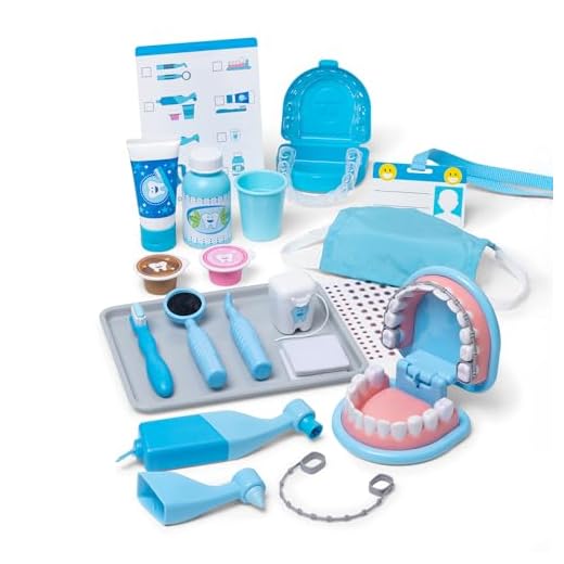 Melissa & Doug Super Smile Dentist Play Set, 25-Piece Dentist Kit with Oversized Teeth, Large Tools & Accessories, Kids Toys for Girls & Boys 3+