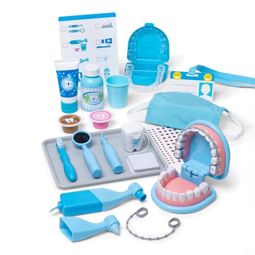 Melissa & Doug - Coffret Dentiste Super Sourire 26 Pièces - Jeu Imitation - Jeu De Rôle Apprenti...