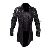 Nyuiuo Herren Vintage Lederjacke Biker Motorrad Reißverschluss Langarm Mantel Top Blusen Cleane Basic Echtleder Jacke in vielen Varianten und Farben Jacket Doppeljacke Jeansjacke Mäntel Tops Outwear