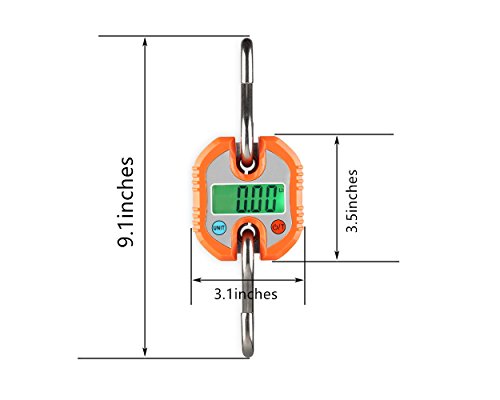 Digital Scale,Klau Portable 150 Kg / 300 Lb Heavy Duty Crane Scale Hanging Scales Lcd Display With Backlight For Home Farm Hunting Outdoor Orange #TOP1