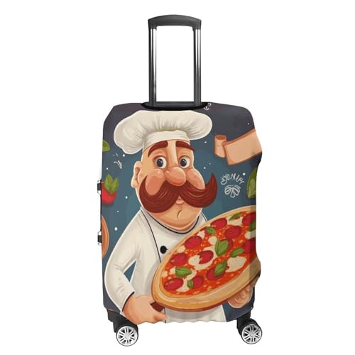 Chef Pizza Luggage Cover, Washable Elastic Suitcase Cover Protector Fit 18-32 Inch Luggage4