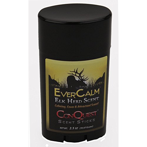 Conquest Scents EverCalm Elk Herd Scent Stick &ndash; 2.5 oz Weather-Resistant Wax Stick Made from Real Elk Bedding &ndash; All-Season Calming and Trail Marking Cover Scent