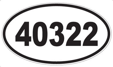 US Decal, Inc. Number 40322 Oval Sticker