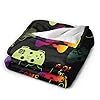 Video Game Throw Blanket Gaming Joystick Cool Gamer Gifts for Boys Teens, Soft Warm Bedding Bed Blankets for Couch Bedroom Sofa Decor, Cozy Flannel Plush Blanket for Kids Adults, 50"X40" #4