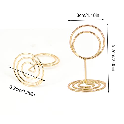 10Pcs Gold Table Number Holders 2 inch Mini Place Card Holder Table Number Stands Memo Holder Stand Photo Clip Holder Stand Table Top Photo Holders Metal Card Table Holder for Wedding Party Restaurant - Image 3
