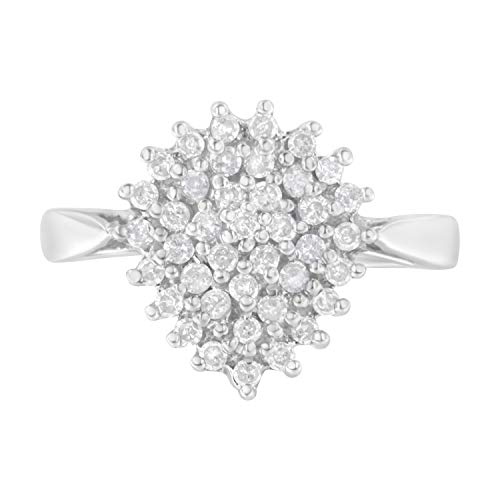 10K White Gold Round Cut Diamond Ring (1/2 cttw, H-I Color, I2 Clarity)