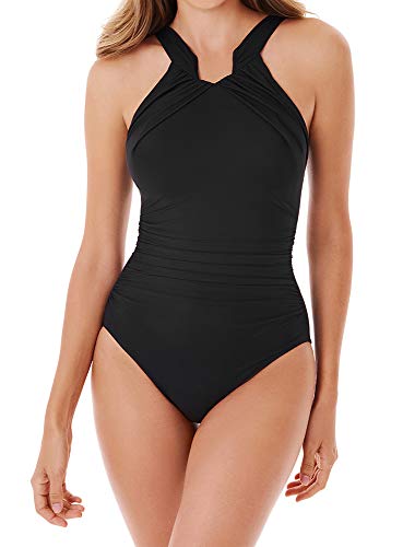 Miraclesuit Women's Swimwear Rock Solid Aphrodite Tummy Control Halter Top One Piece Swimsuit2