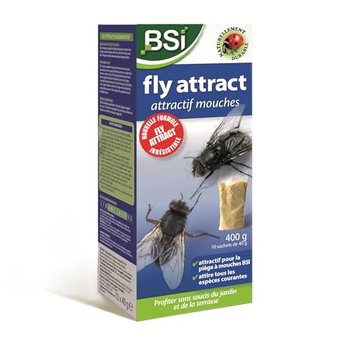 BSI - Attractifs Mouches - Fly Attract - Naturel - 10 Recharges x 40g - Pour Piège A Insectes