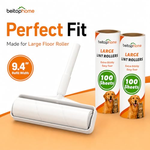 Image of Large Lint Roller Refills, 9.44-Inch Wide, 200 Sheets