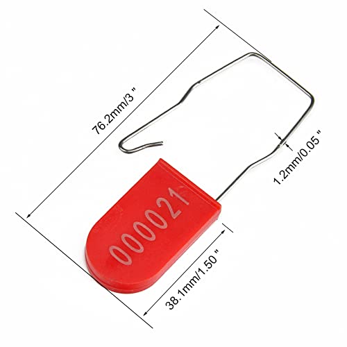 Image of 100PCS Plastic Padlock Security Seals Metal Wire Padlocks Electric Meter Seal Disposable Anti-Tamper Lock Numbered Anti Tamper Tag Hasps Red (Pack of 2)