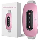 Electric Heating Pad, Portable Cordless Menstrual Heating Pad with 4 Heat Levels and 4 Massage Modes, Fast Large Heating Belly Wrap Belt for Cramps, Back Pain Relief Gifts for Women Girls Her (Pink)