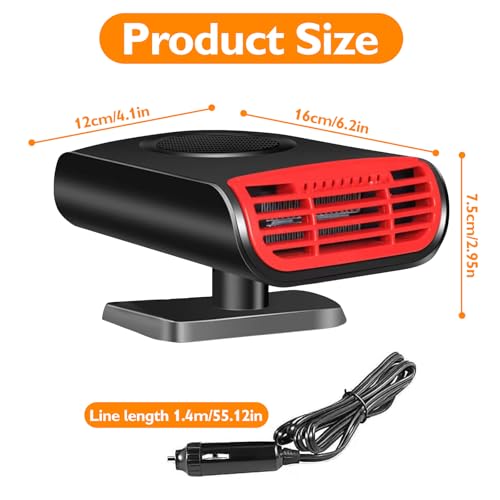 Weilaidi 03 CAR HEATER Heater, 12V 150W Portable Car Heater, 2 In 1 Fast Heating Defrost Defogger, Car Heater Plug Into Cigarette Lighter thumb #1