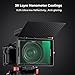 Mini Matte Box &4'' x 5.65'' Square Black Diffusion 1/8 Effect Filter Kit, Carbon Fiber Top Flap DSLR Matte Box with 5 Adapter Rings