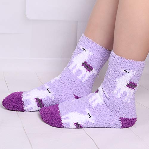 Image of Toes Home Fuzzy Socks for Women, 6 Pairs Cozy Winter Fluffy Slipper Socks