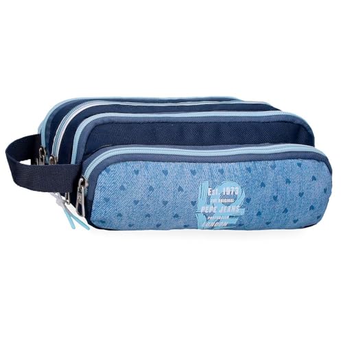 Pepe Jeans Noni Denim Estuche con Organizador Azul 22x10x11 cms Poliéster by Joumma Bags