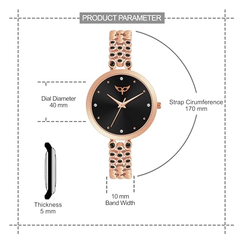 Image of WHITE BIRD Starlet Quartz Analog Dial Premium Stylish Metal Strap Watch for Girls-Women's