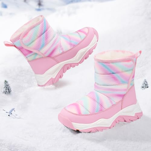 Stelle Toddler Snow Boots Girls Lightweight Warm Winter Shoes(TDP,9MT) - image 3