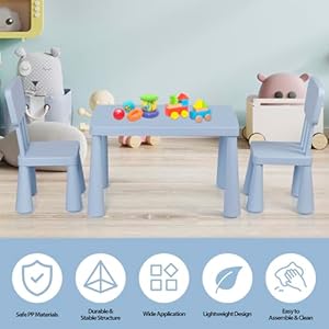 ZENY Kids Table and Chair Set, 3 in 1 Plastic Children Activity Table for Toddlers Drawing, Reading, Crafts, Snack Time, Detachable Tabletop Table and Chair Set for Home, Nursery, Playroom ZENY Kids Table and Chair Set 3 in 1 Plastic Children Activity Table for Toddlers Drawing Reading Crafts Snack Time Detachable Tabletop Table and Chair Set for Home Nursery Playroom