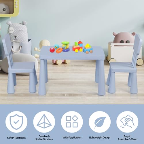ZENY-Kids-Table-and-Chair-Set-3-in-1-Plastic-Children-Activity-Table-for-Toddlers-Drawing-Reading-Crafts-Snack-Time-Detachable-Tabletop-Table-and-Chair-Set-for-Home-Nursery-Playroom ZENY Kids Table and Chair Set 3 in 1 Plastic Children Activity Table for Toddlers Drawing Reading Crafts Snack Time Detachable Tabletop Table and Chair Set for Home Nursery Playroom